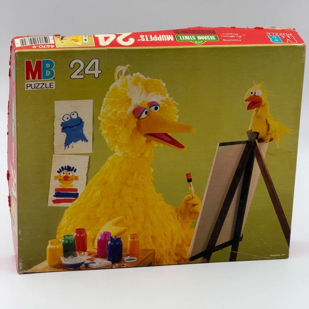 Vintage Milton Bradley Sesame Street Muppets 24 Piece Puzzles Lot of 2 1980s